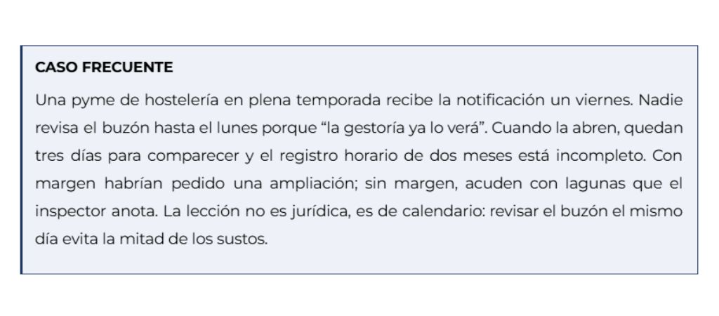 Citación de la Inspección de Trabajo